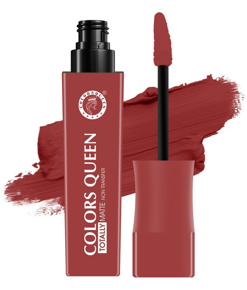     			Colors Queen Totally Matte Non Transfer Liquid Lipstick 7.5g, Velvet Nude (Shade - 07)