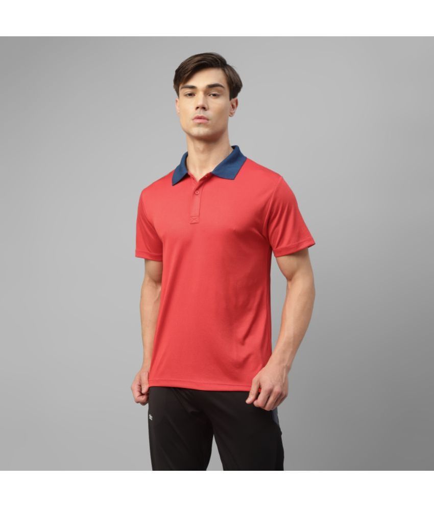     			Dida Sportswear Red Polyester Regular Fit Men's Sports Polo T-Shirt ( Pack of 1 )