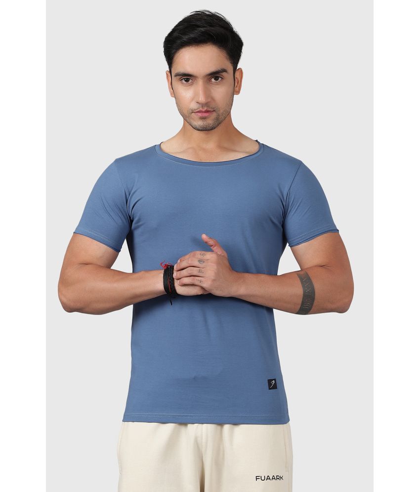     			Fuaark Blue Cotton Slim Fit Men's Sports T-Shirt ( Pack of 1 )