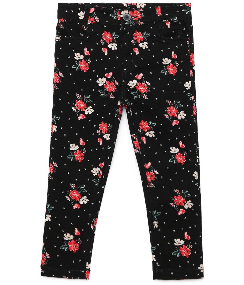     			GIRLS COTTON TWILL FLORAL PRINTED JEGGINGS