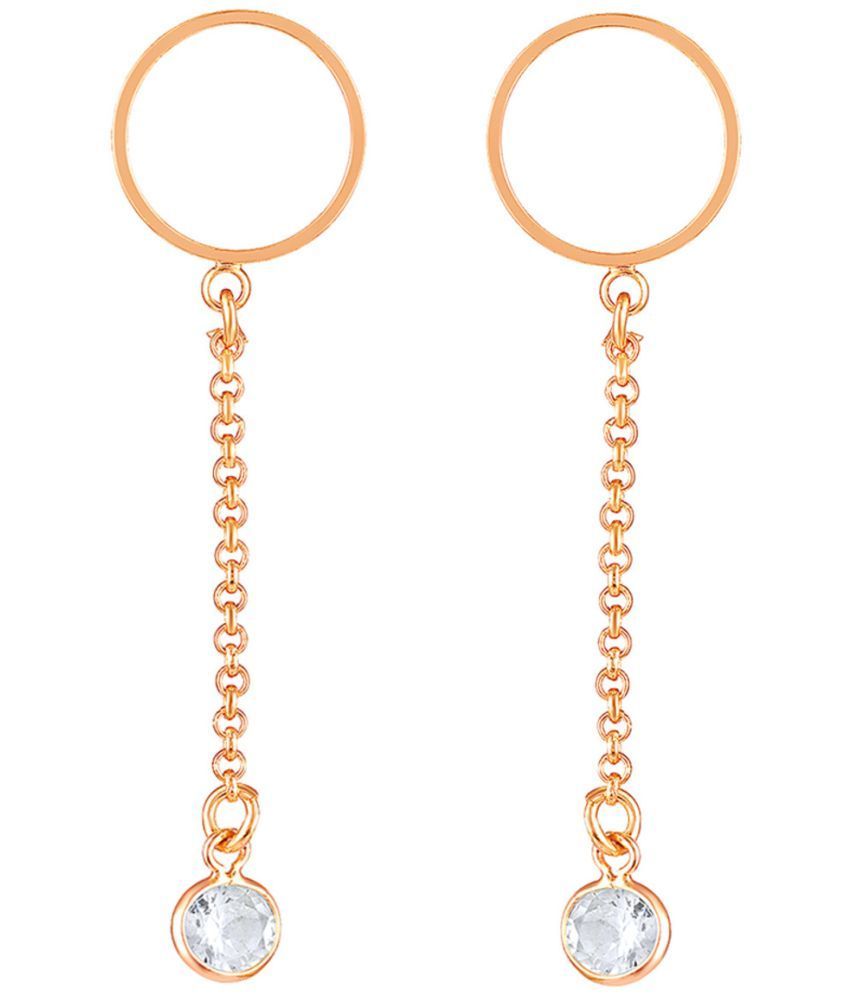     			LUV FASHION Rose Gold Drop Earrings ( Pack of 1 )