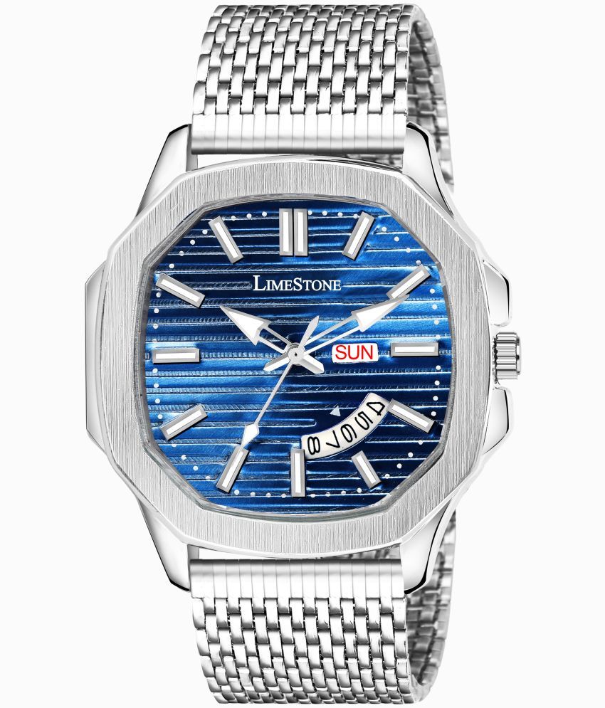     			LimeStone Silver Stainless Steel Analog Men's Watch