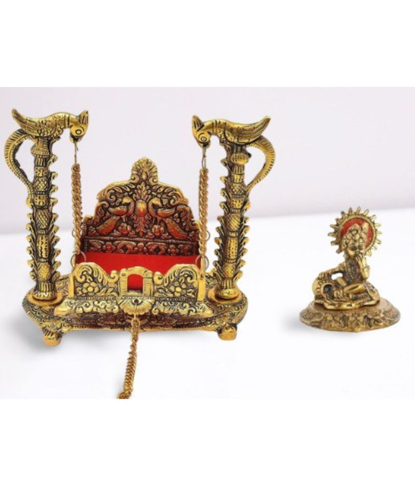     			Lootnixx Laddu Gopal Metal Tota Jhula for (Size 0-1) With Makhan Chor Laddu Gopal