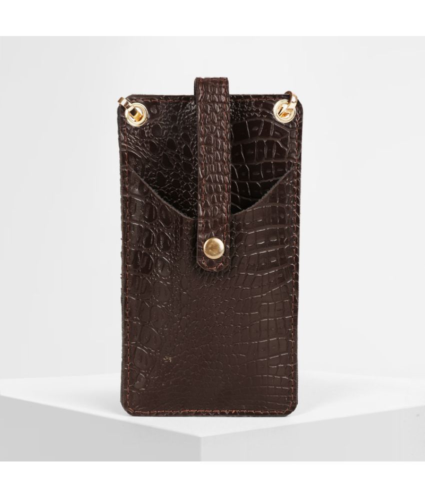     			P pursuse Brown PU Sling Bag