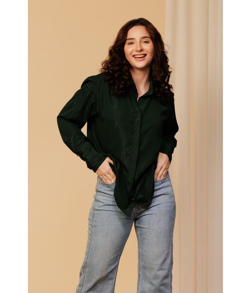     			Urban Sundari Green Cotton Women's Shirt Style Top ( Pack of 1 )