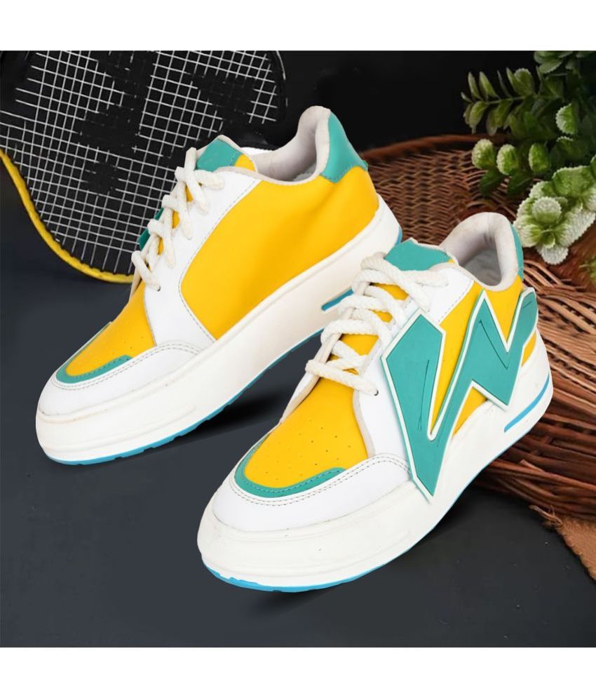    			VATELIO Lightweight, Trendy Yellow Men's Lifestyle Shoes