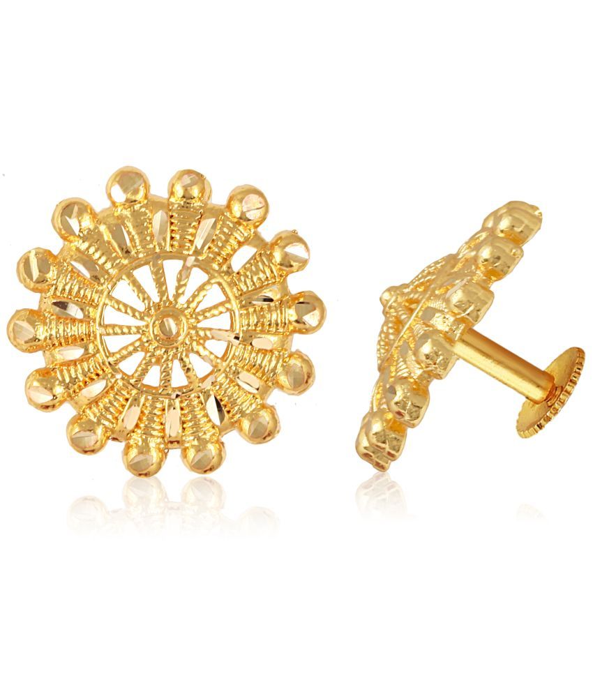     			Vighnaharta Golden Stud Earrings ( Pack of 1 )