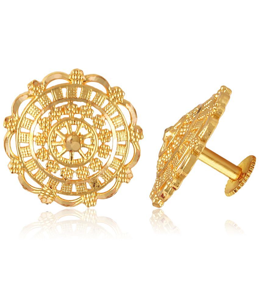     			Vighnaharta Golden Stud Earrings ( Pack of 1 )