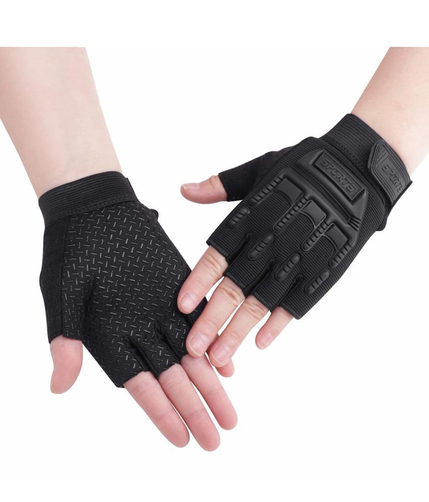     			ZAYSOO Black Nylon Men's Biker Gloves ( Pack of 1 )