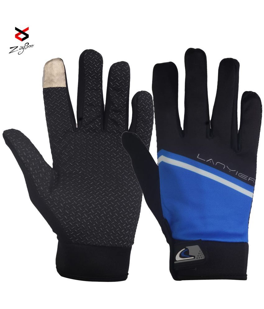     			ZAYSOO Blue Nylon Men's Biker Gloves ( Pack of 1 )