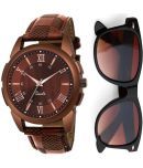 howdy Brown PU Analog Men's Watch