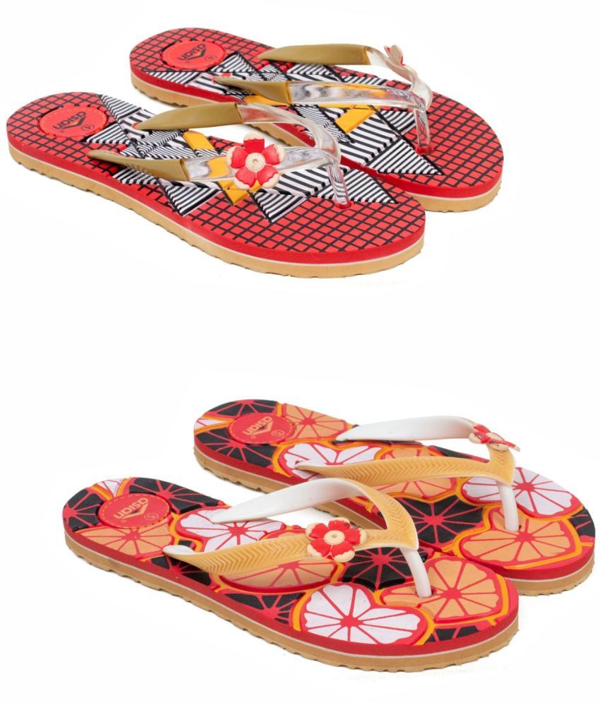     			ASIAN Red Women's Daily Slipper