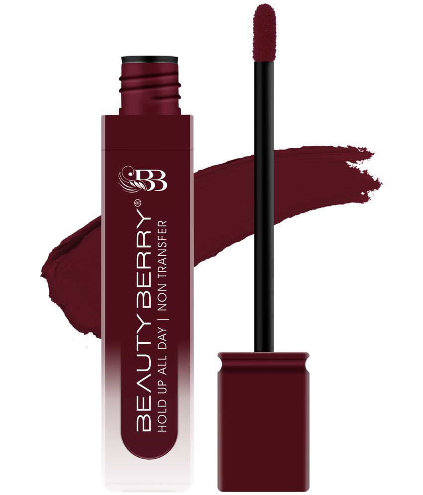     			Beauty Berry Hold Up All Day Non Transfer Matte Liquid Lipstick 7.5g, Captive (Shade - 18)