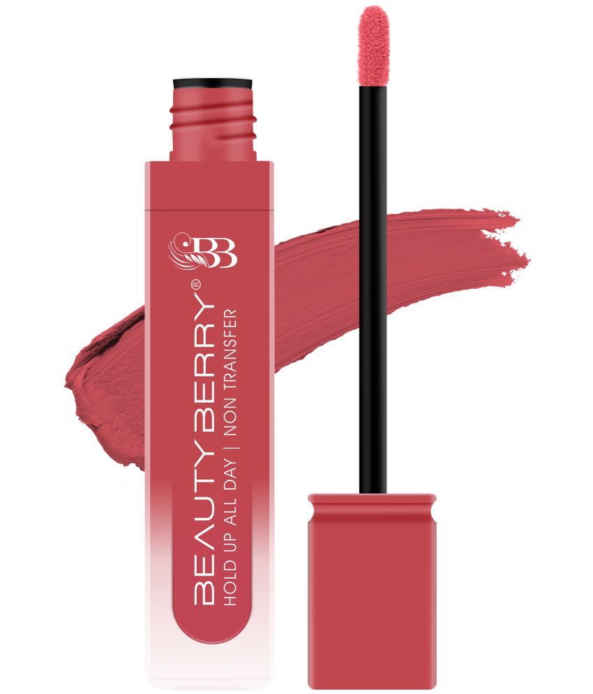     			Beauty Berry Hold Up All Day Non Transfer Matte Liquid Lipstick 7.5g, Coral Camp (Shade - 04)