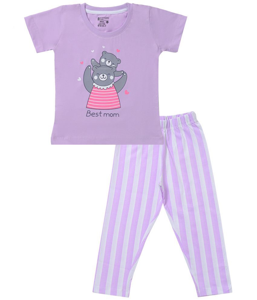     			Bodycare Pack of 1 Girls Cotton Blend Top With Pajama ( Lavender )