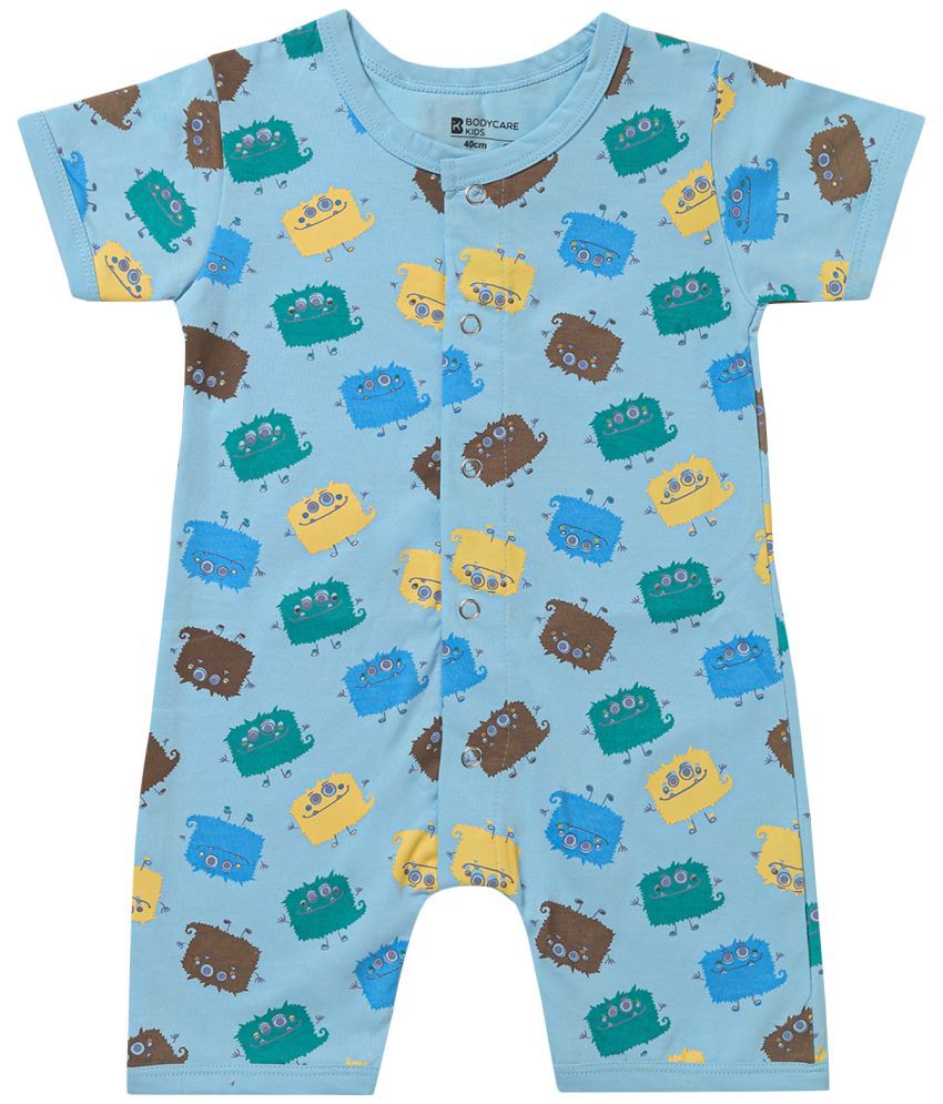     			Bodycare Sky Blue Cotton Blend Rompers For Unisex ( Pack of 1 )