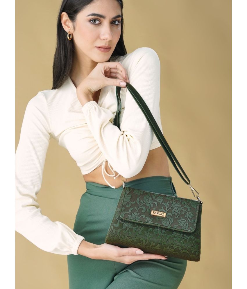     			Fargo Green PU Sling Bag