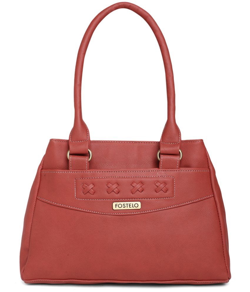     			Fostelo Red PU Shoulder Bag