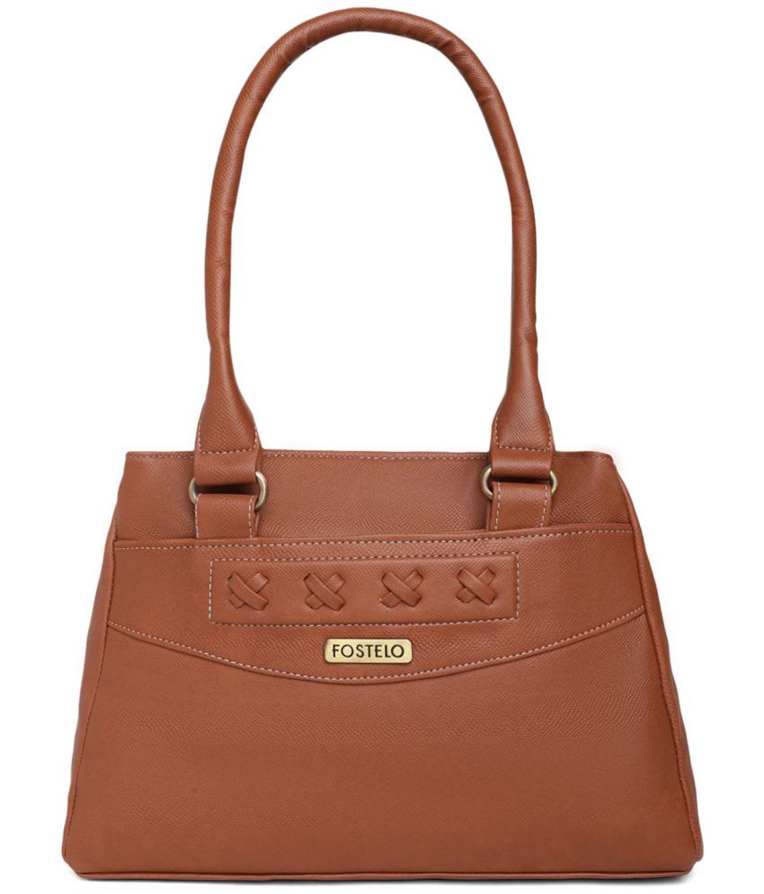     			Fostelo Tan PU Shoulder Bag