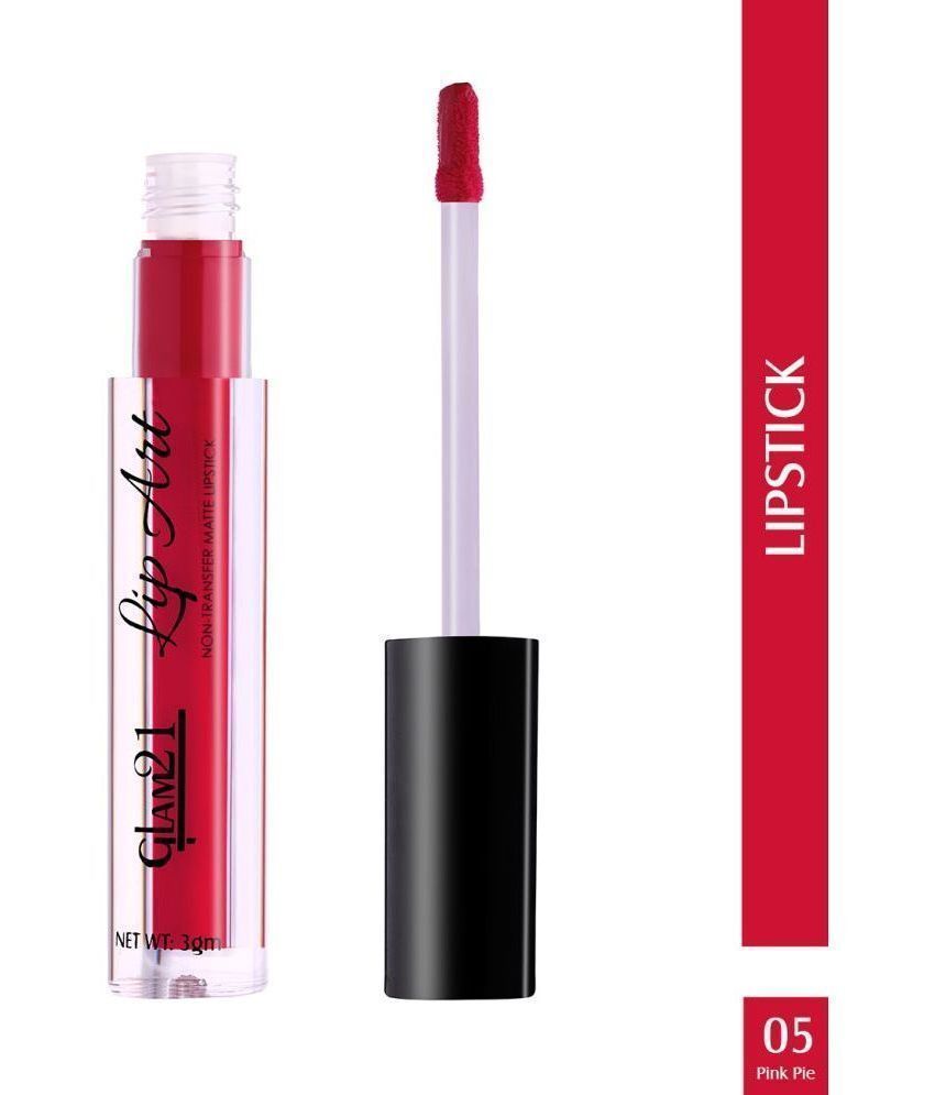     			Glam21 Lip Art Longlasting Non-Transfer Matte Liquid Lipstick Water & SmudgeProof 3gm Red Haute-05