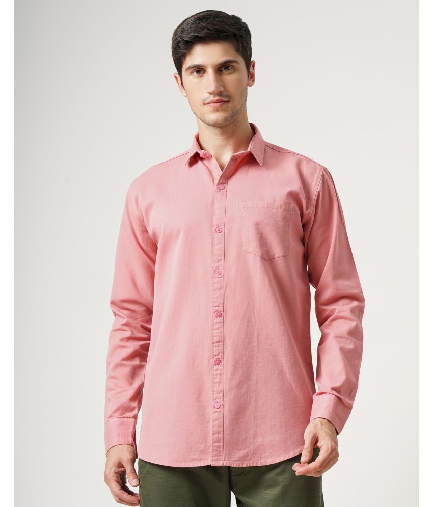     			HETIERS Cotton Blend Slim Fit Solids Full Sleeves Men's Casual Shirt - Pink ( Pack of 1 )