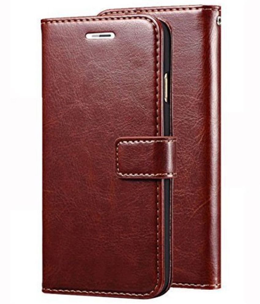     			Kosher Traders Brown Flip Cover Artificial Leather Compatible For Vivo V25 ( Pack of 1 )