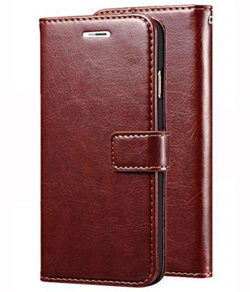    			Kosher Traders Brown Flip Cover Artificial Leather Compatible For Xiaomi Redmi Note 9 Pro ( Pack of 1 )