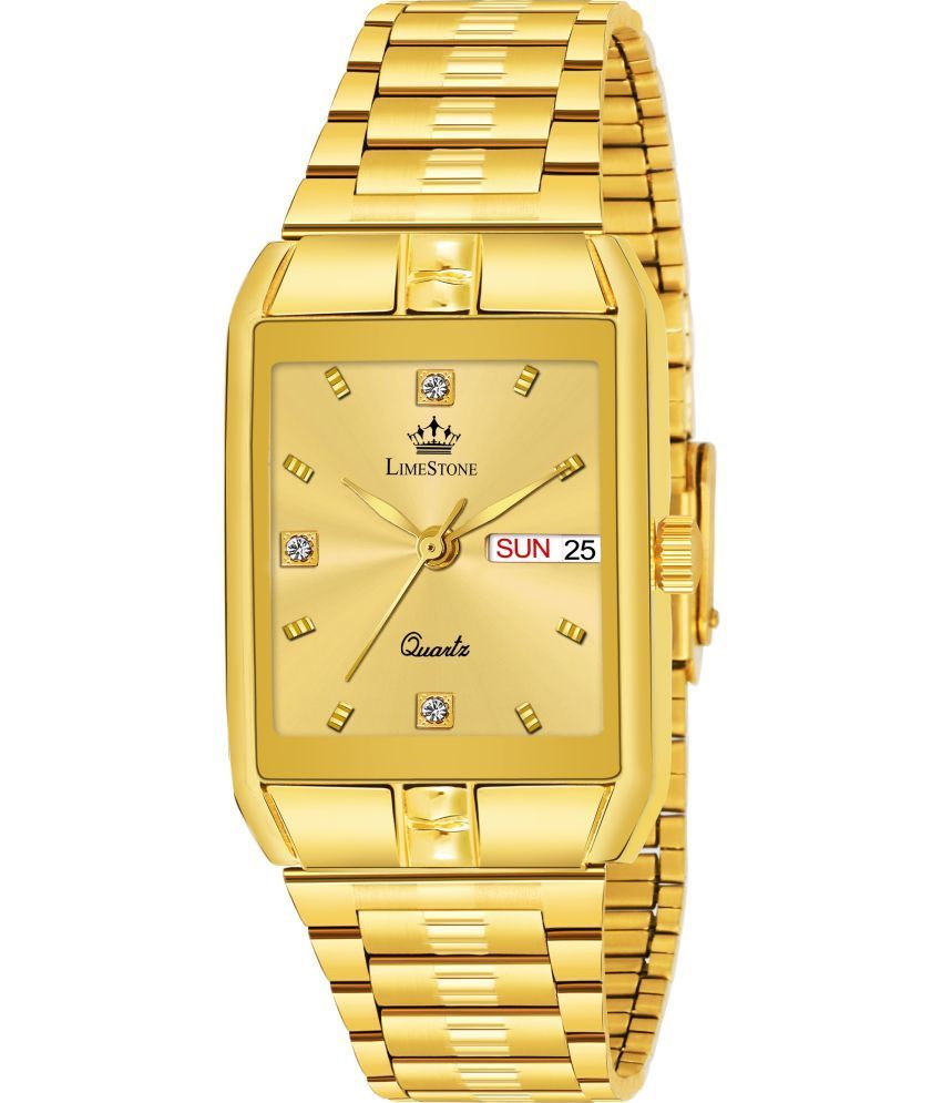     			LimeStone Gold Metal Analog Men's Watch