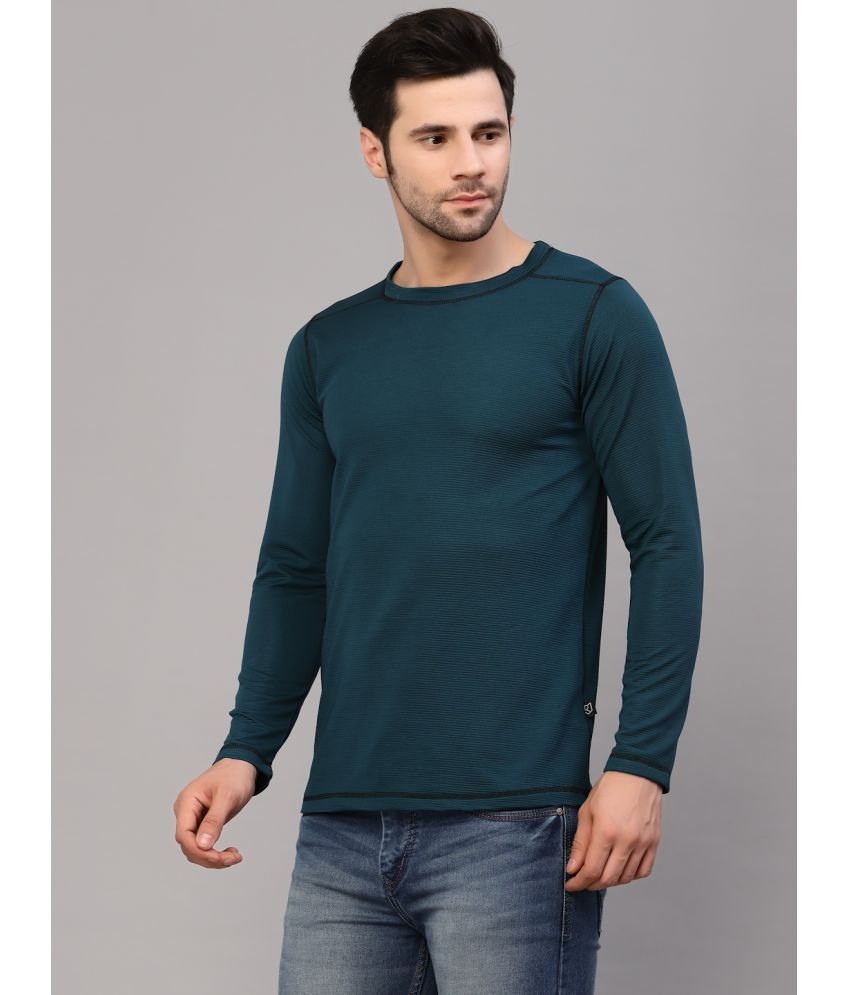     			Rigo Polyester Slim Fit Solid Full Sleeves Men's T-Shirt - Teal ( Pack of 1 )