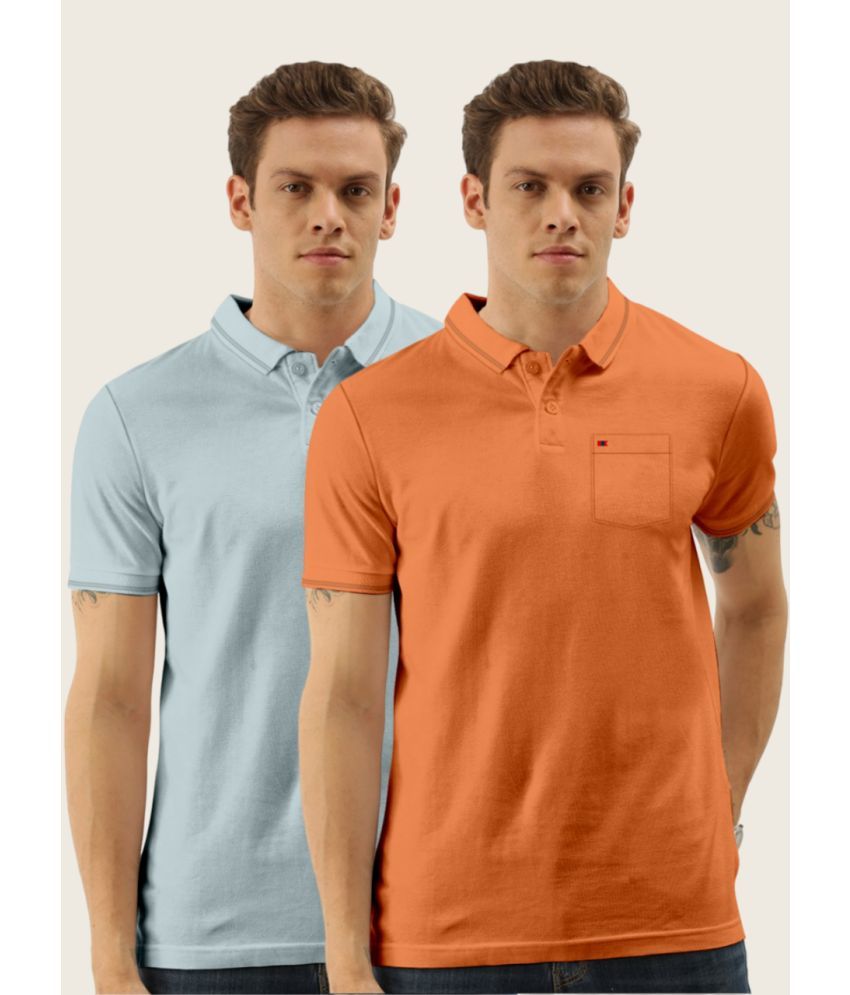     			TAB91 Cotton Blend Regular Fit Solid Half Sleeves Men's Polo T Shirt - Melange Grey ( Pack of 2 )