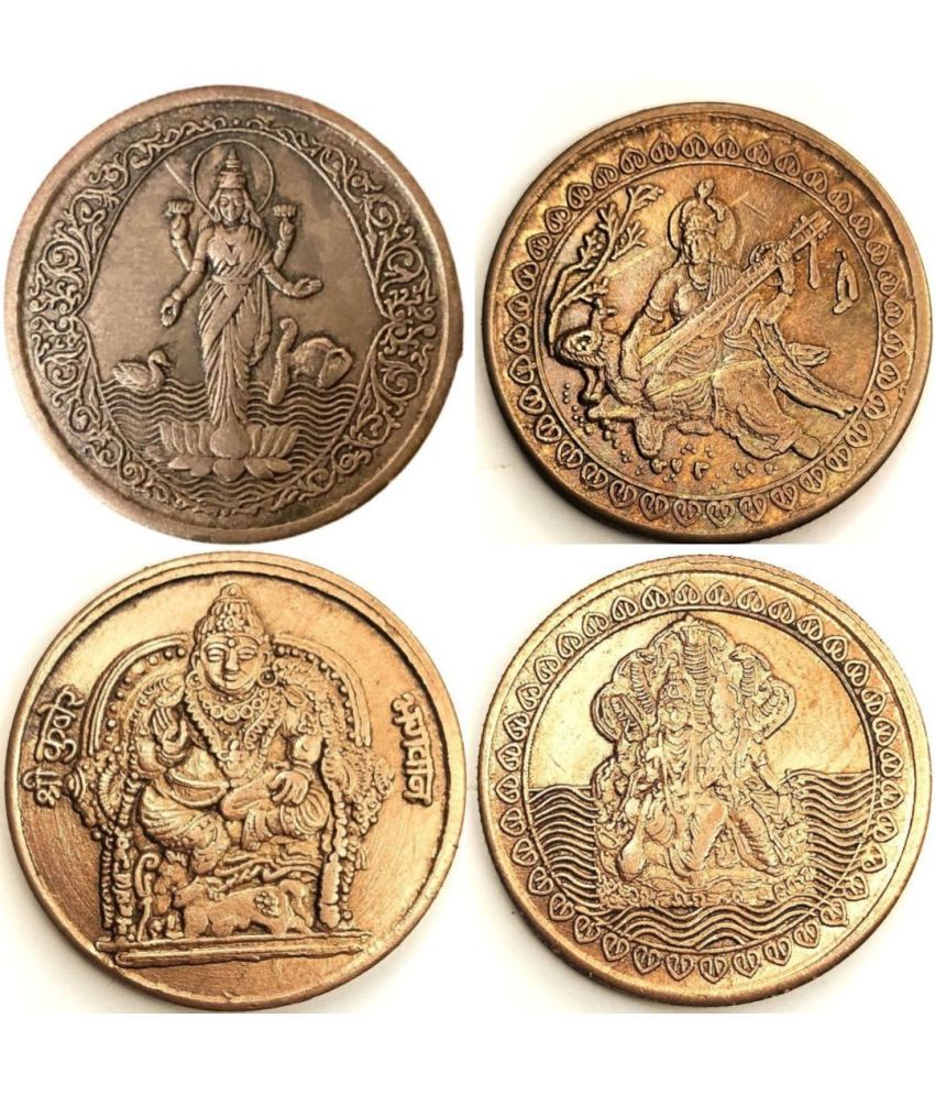     			20g 4-Coin Combo: Lord Laxmi with Kamal Ka Phool, Goddess Saraswati, Shree Kuber Bhagwan, Lord Vishnu and Mata Laxmi