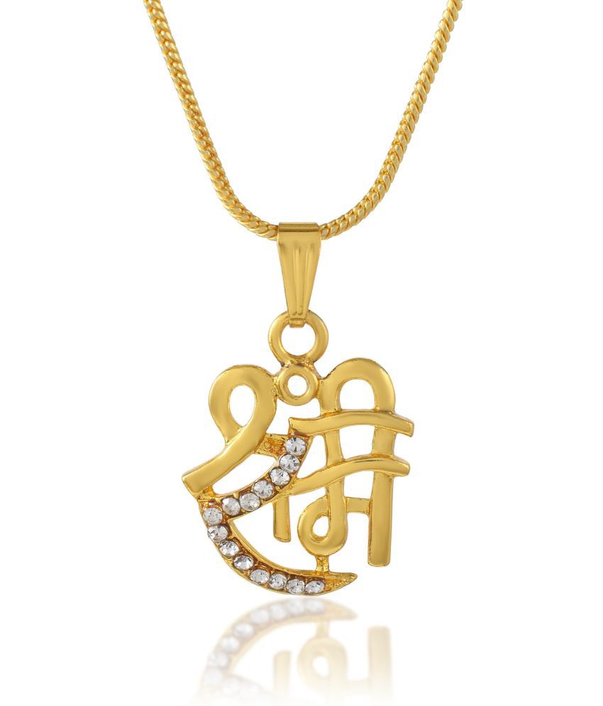    			Admier Gold plated shree ram Hindu spiritual pendant with cz studded Temple Jewellery Men Women