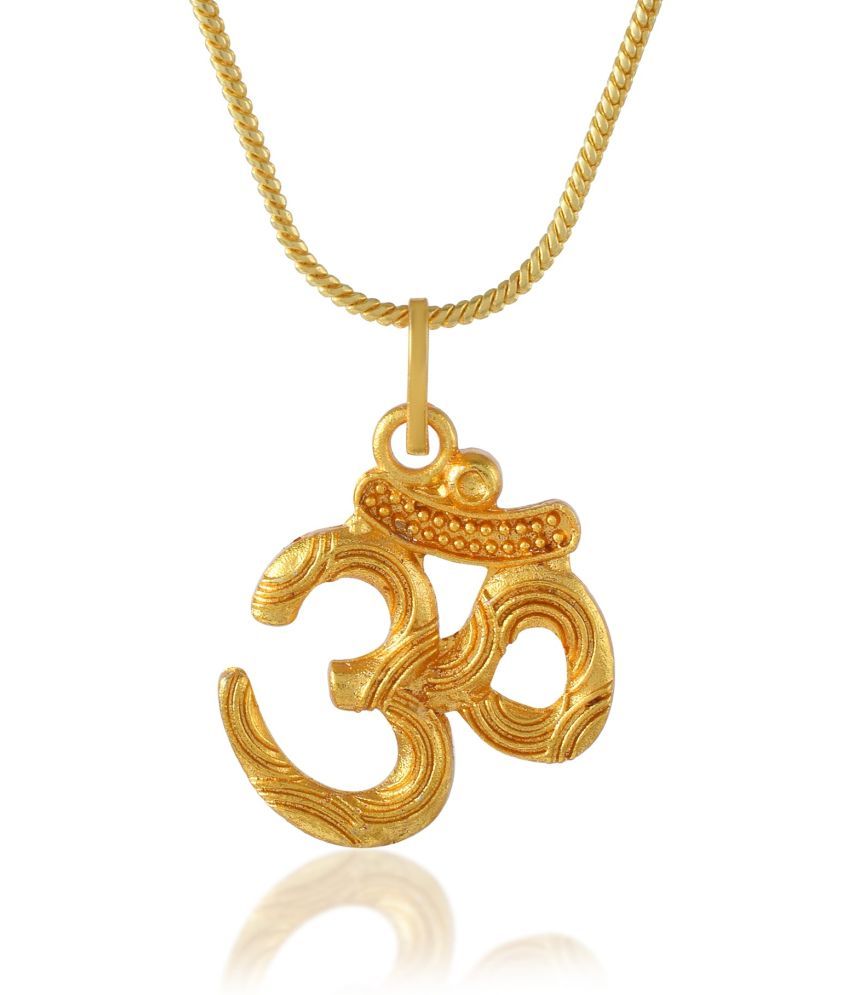     			Admier gold plated round design om pendant religious pendant jewelry for men women