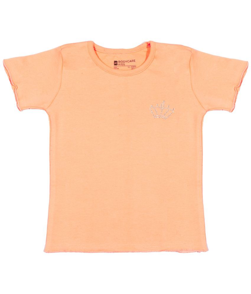     			Bodycare Peach Cotton Girls T-Shirt ( Pack of 1 )