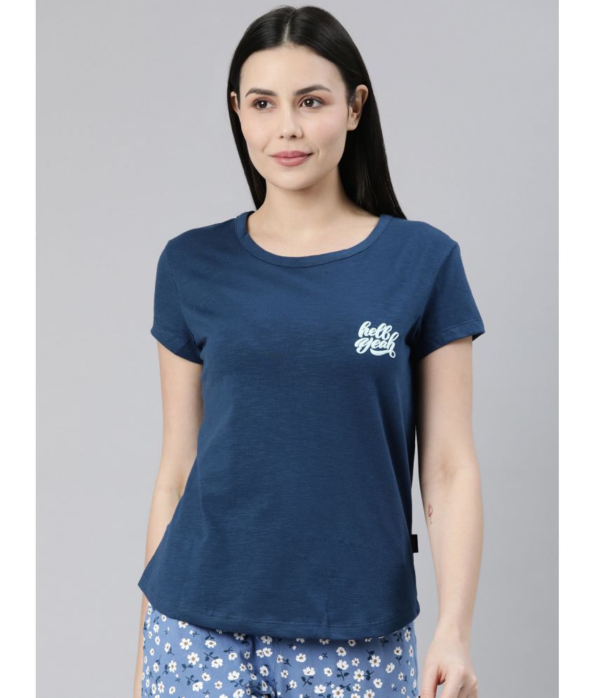     			Dixcy Slimz Blue Cotton Regular Fit Women's T-Shirt ( Pack of 1 )