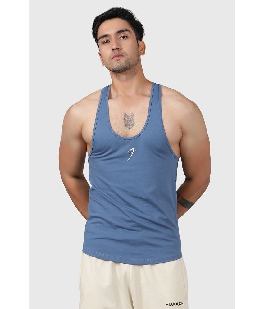     			Fuaark Cotton Men's Vest ( Blue ) Legacy Stringer