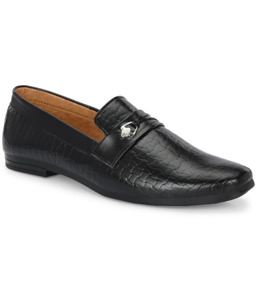     			Leeport Black Men's Slip On Formal Shoes