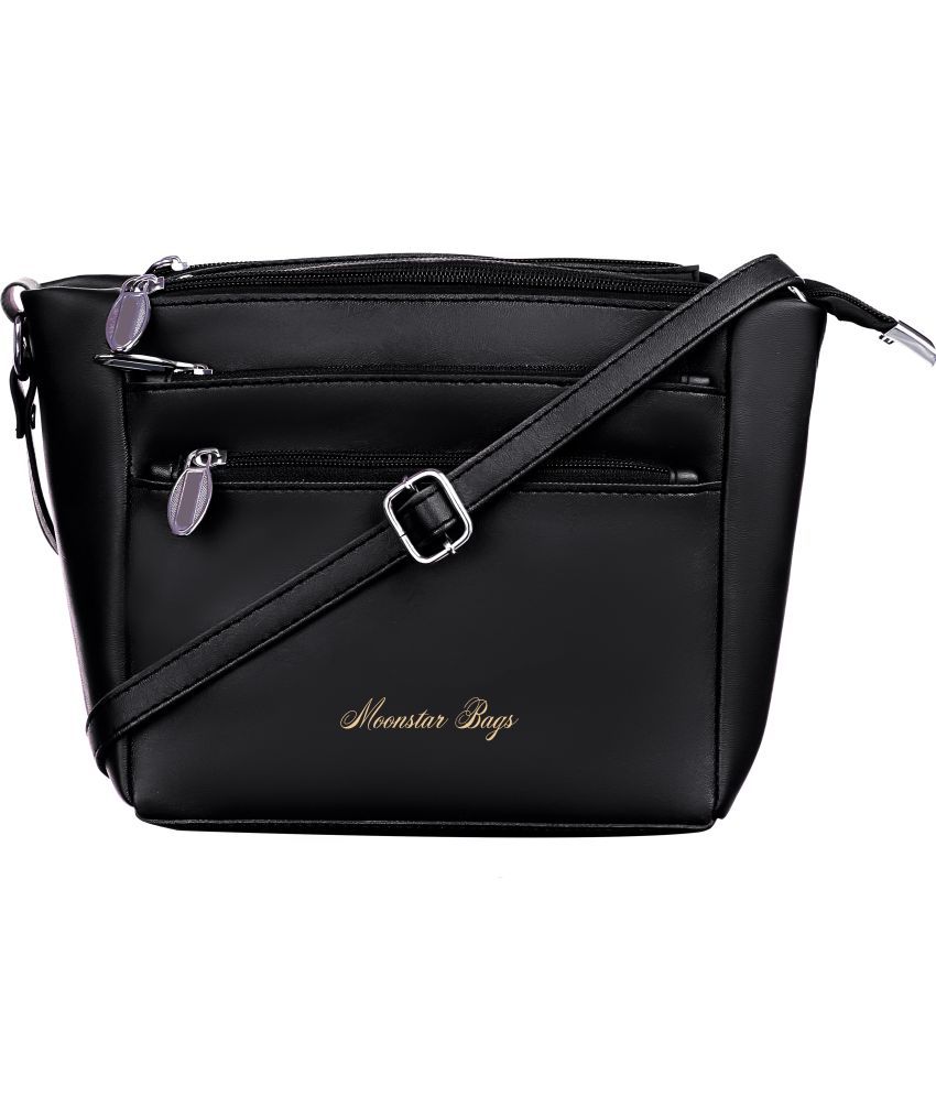     			Moonstar Bag Black PU Sling Bag