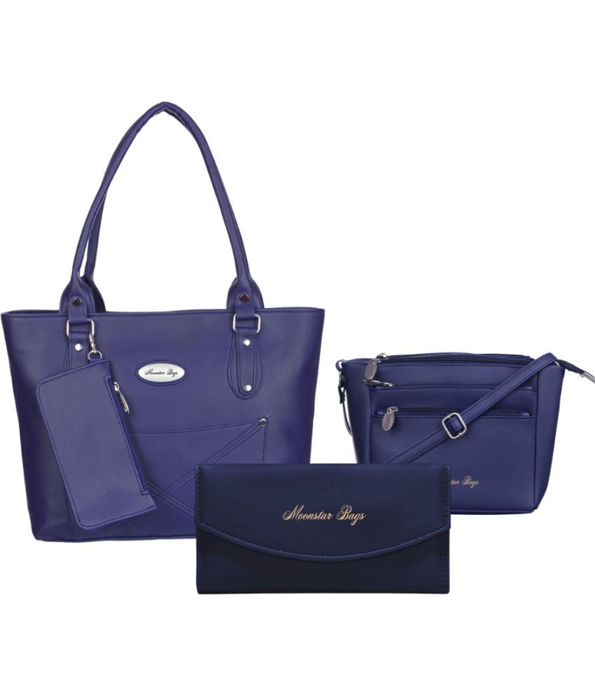     			Moonstar Bag Blue PU Combo