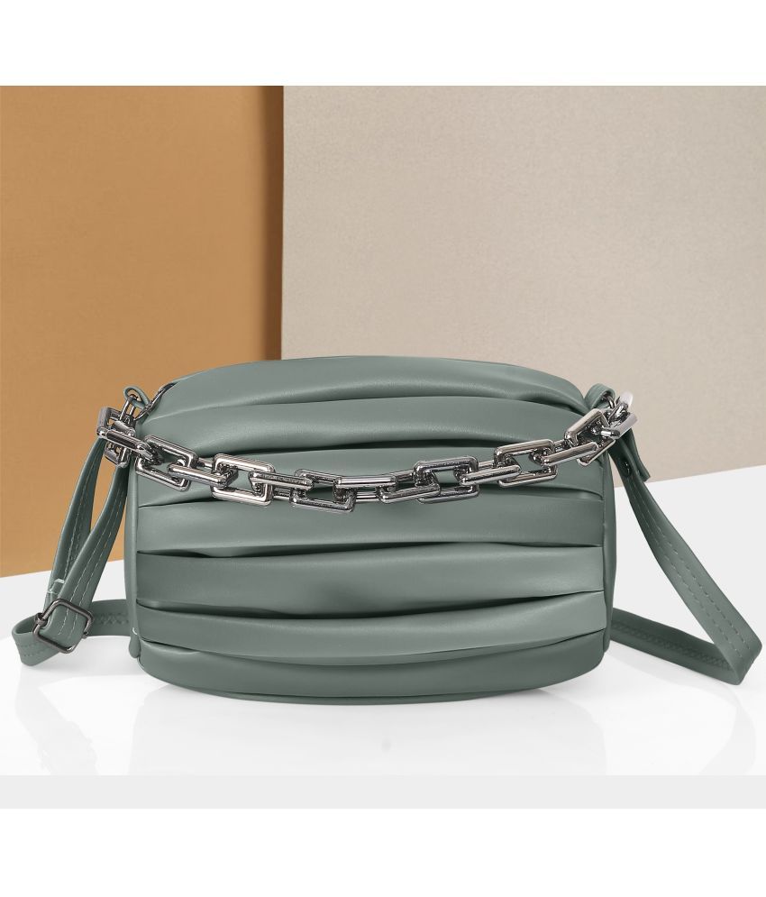     			Moonstar Bag Green PU Sling Bag