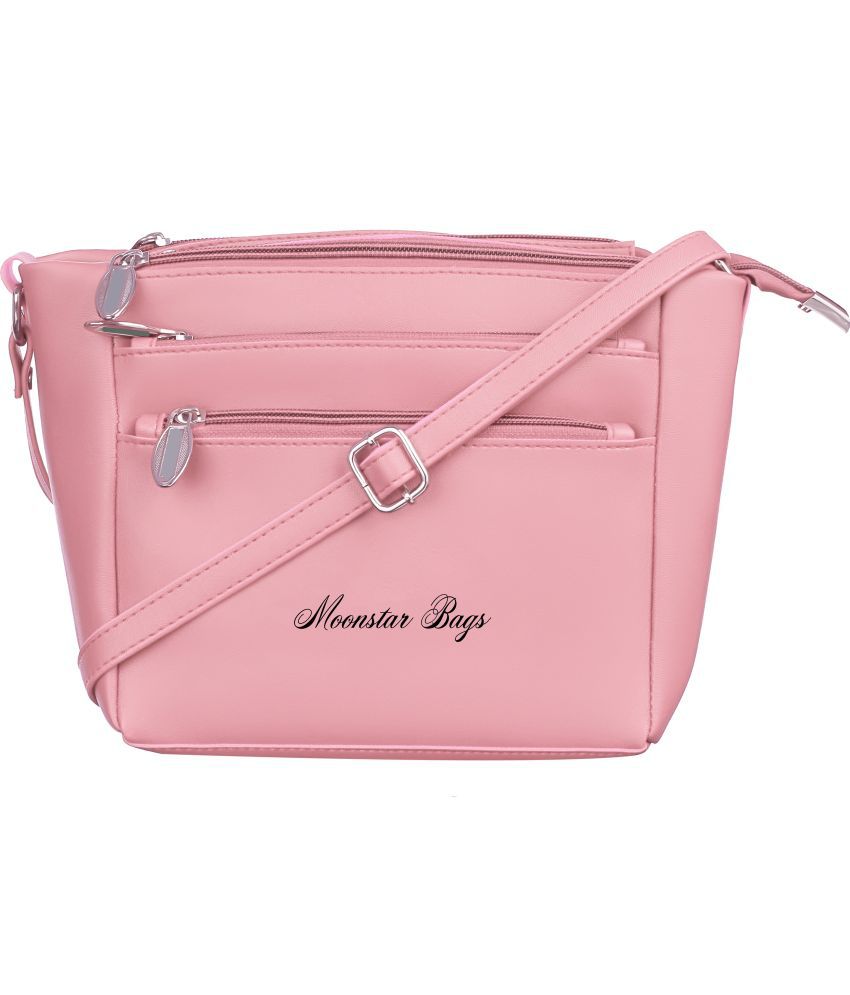     			Moonstar Bag Pink PU Sling Bag