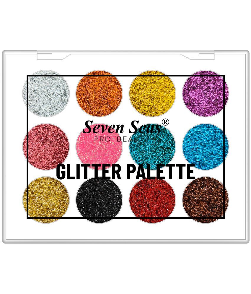     			Seven Seas Glitter Eyeshadow Palette With 12 Different Shades High Pigmentation 12 g