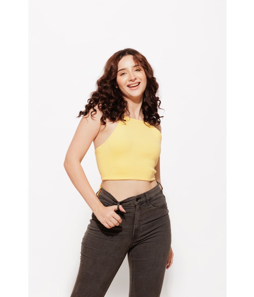     			Urban Sundari Yellow Cotton Women's Crop Top ( Pack of 1 )