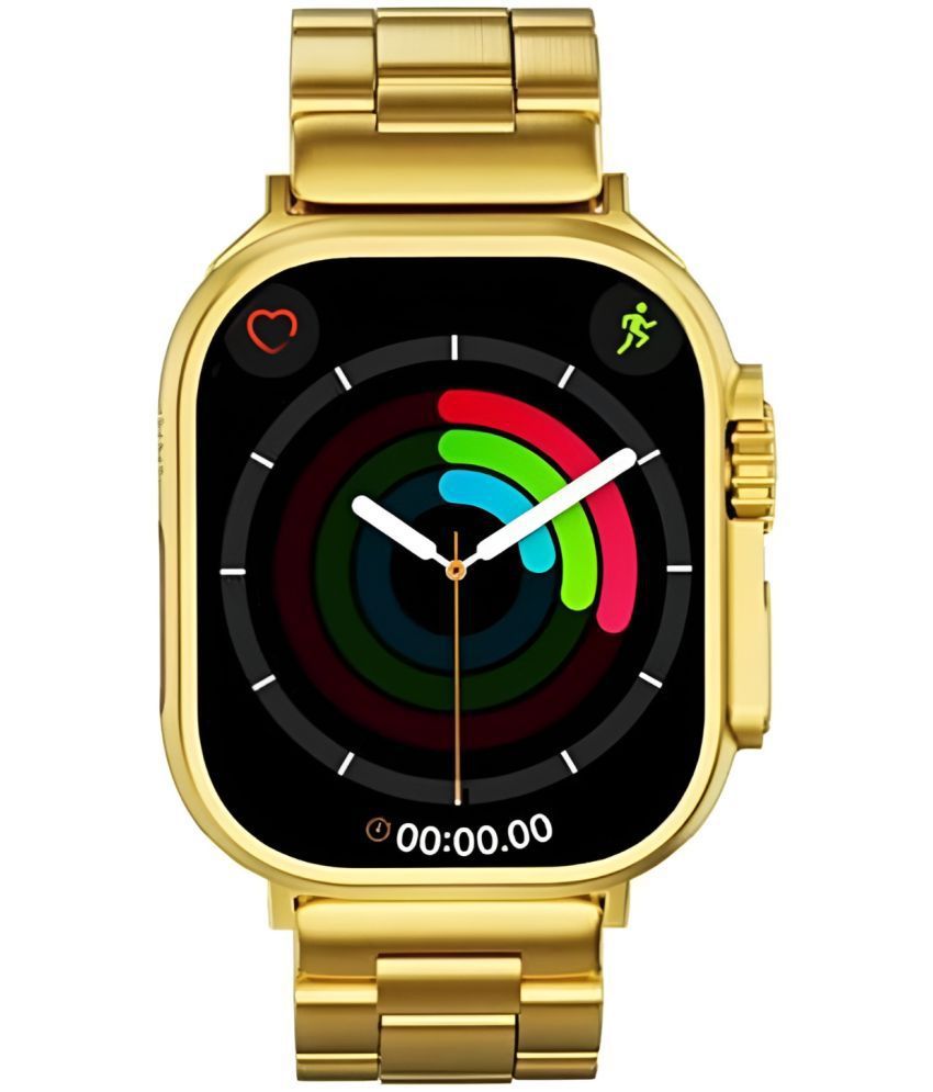     			VEhop Ultra Watch with BT Calling, HD Display Gold Smart Watch