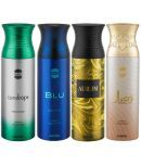 Ajmal Raindrops & Blu & Aurum & Wisal Deodorant Spray For Men 200ml Pack of 4