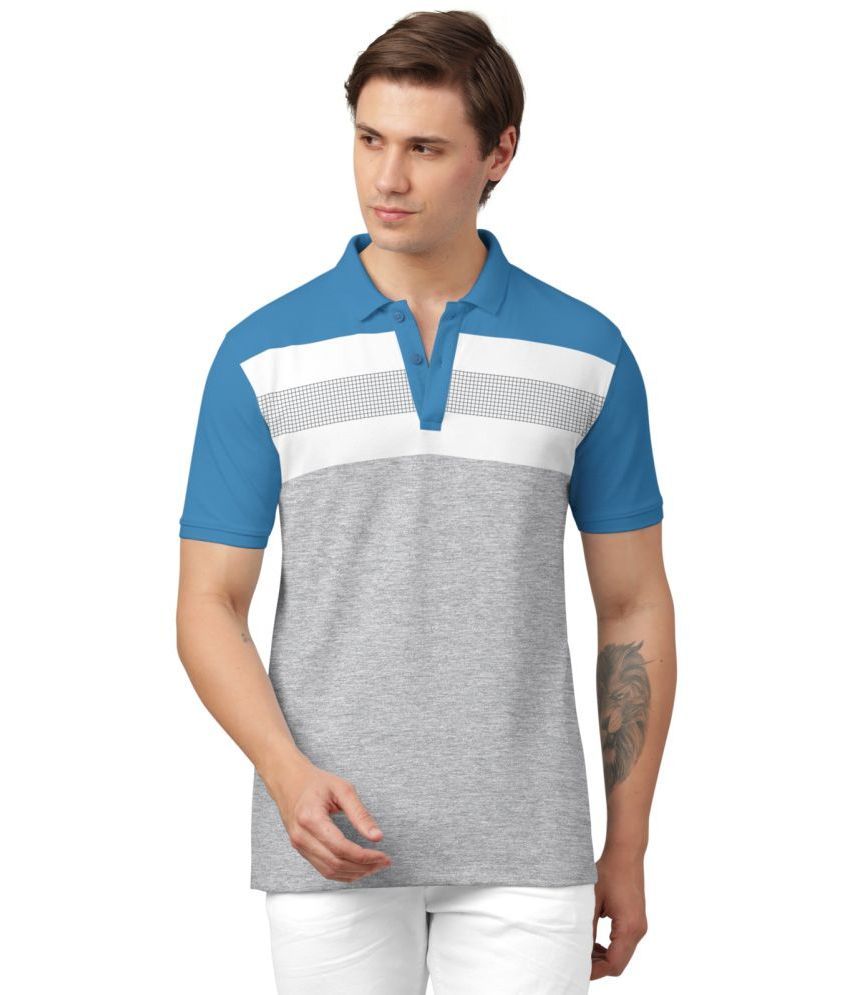     			BULLMER Cotton Blend Regular Fit Colorblock Half Sleeves Men's Polo T Shirt - Turquoise ( Pack of 1 )