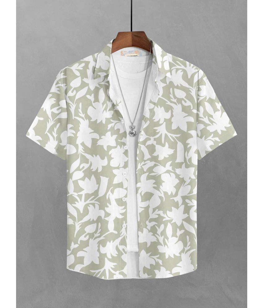     			BULLMER Cotton Blend Regular Fit Printed Half Sleeves Men's Casual Shirt - Green ( Pack of 1 )