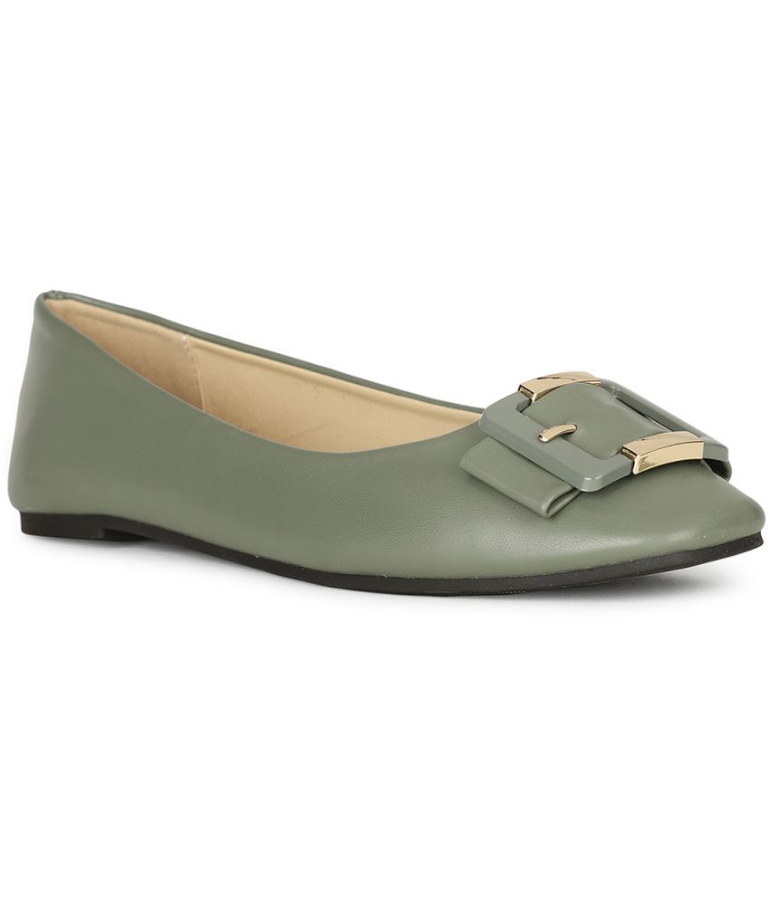     			Bata Green Women's Casual Ballerinas