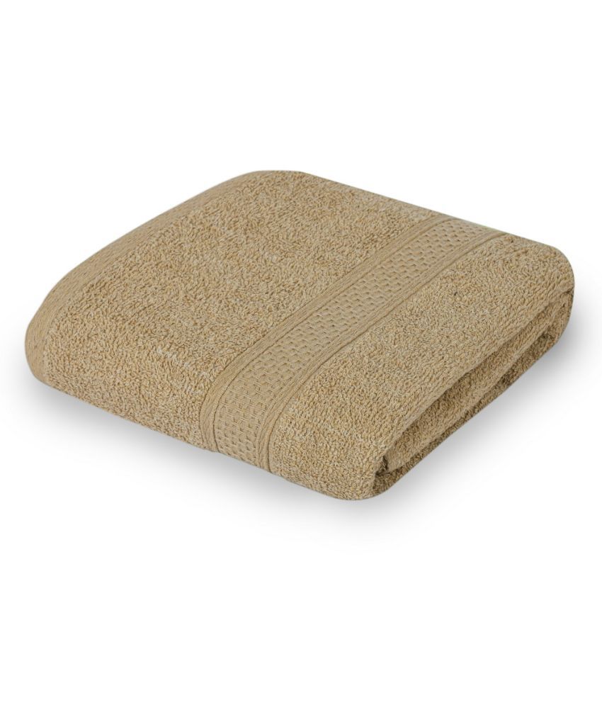     			FEZORA Cotton Solid 500 -GSM Bath Towel ( Pack of 1 ) - Beige