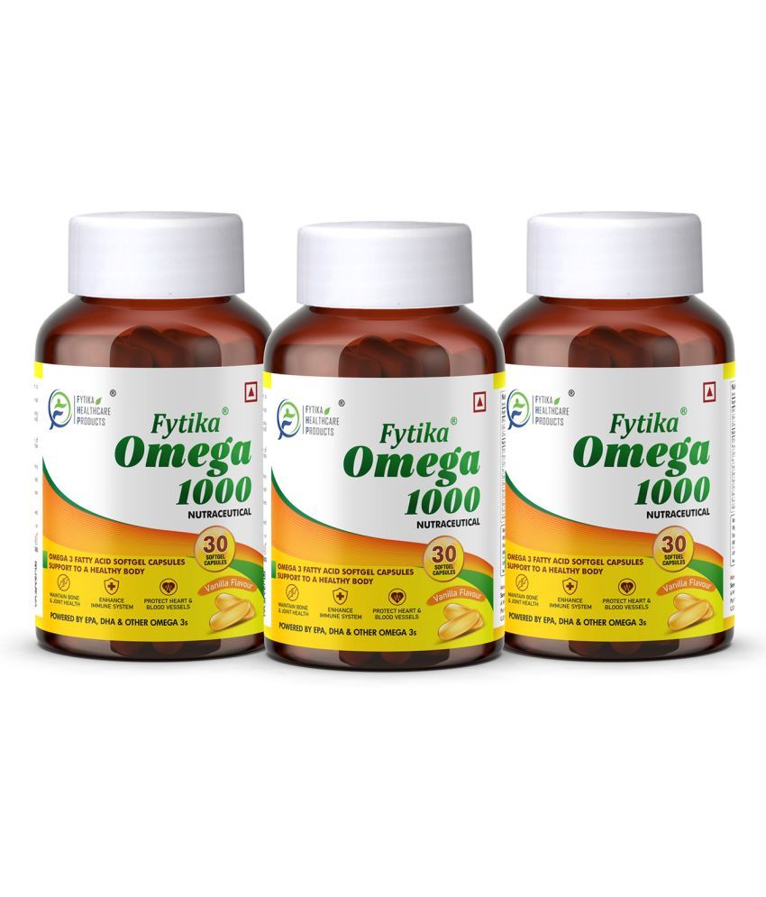     			Fytika Omega 1000 (Omega-3 Fatty acids)- 3x30 Capsules (Pack of 3)